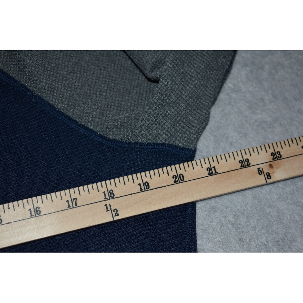 Under Armour Shirt Mens Medium Blue Grey Thermal Waffle Knit Raglan Long Sleeve - Picture 8 of 9